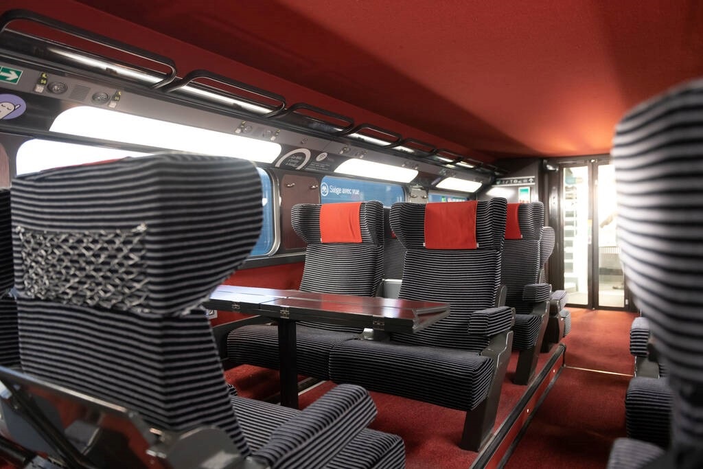 Empty seats in a 1st class TGV wagon in France